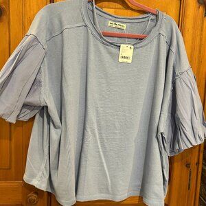 Free People Blossom Tee Blue